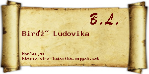 Biró Ludovika névjegykártya